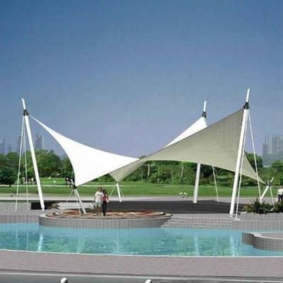 膜结构遮阳伞，炎天的一处清凉